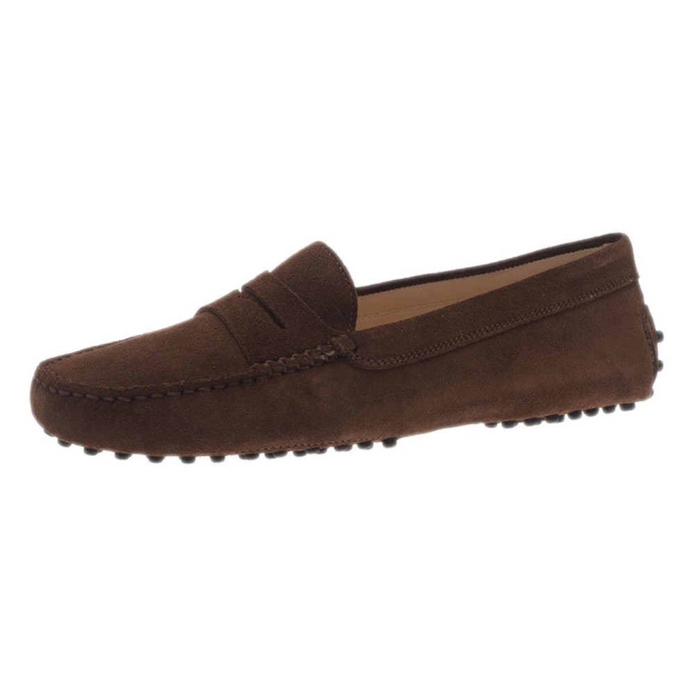 Tod's classic brown suede loafers